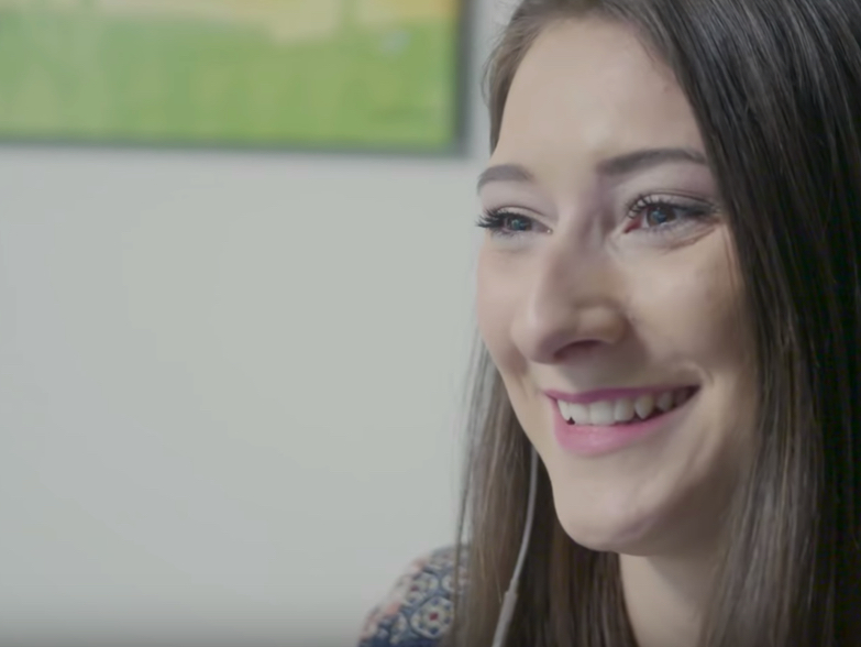 Smiling girl screen capture for video highlighting Chili’s Create-a-Pepper campaign